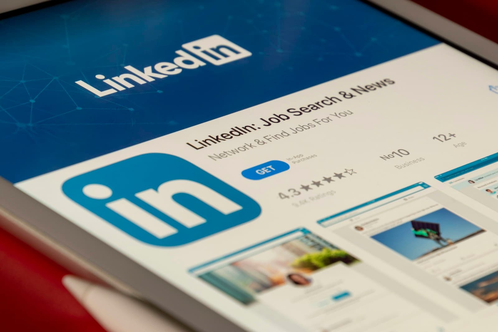 LinkedIn campaign manager dashboard on a laptop screen