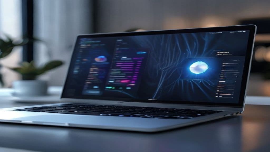 AI-assisted ad copy editor interface on a laptop screen