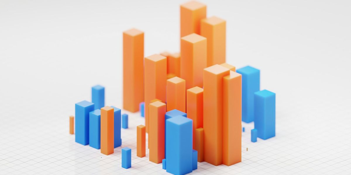Orange and blue bar chart on a white grid illustrating comparative marketing measurement